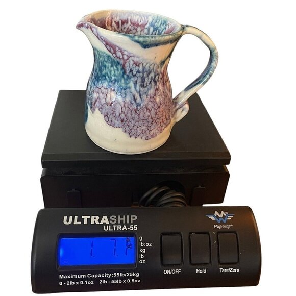 Signed Prescott Arizona Art Pottery Small Pitcher Creamer Tie-Dye Eileen Church - Picture 6 of 11